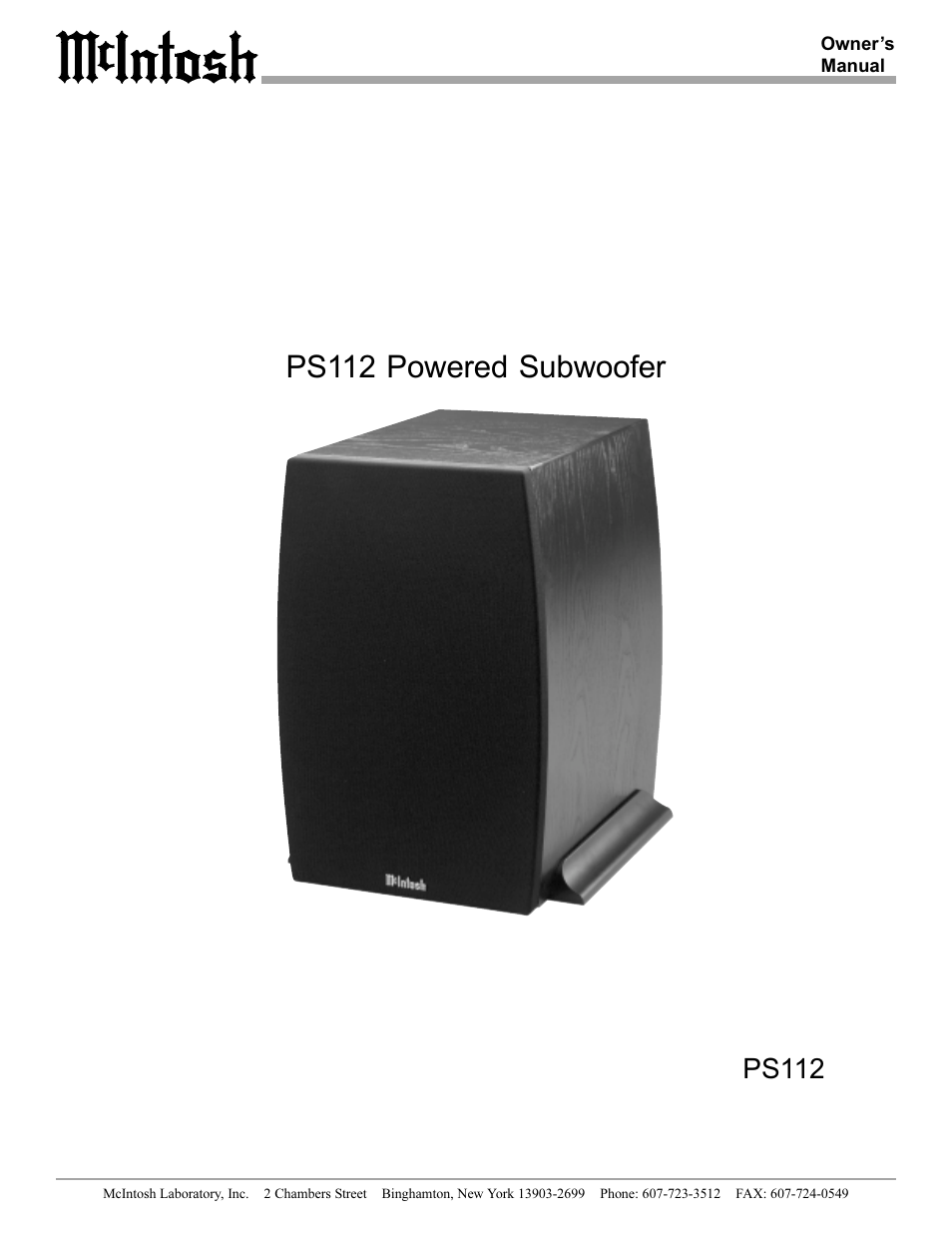 McIntosh PS112 User Manual | 20 pages