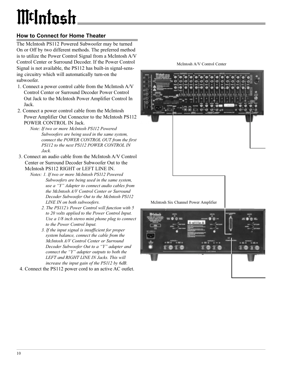 McIntosh PS112 User Manual | Page 10 / 20