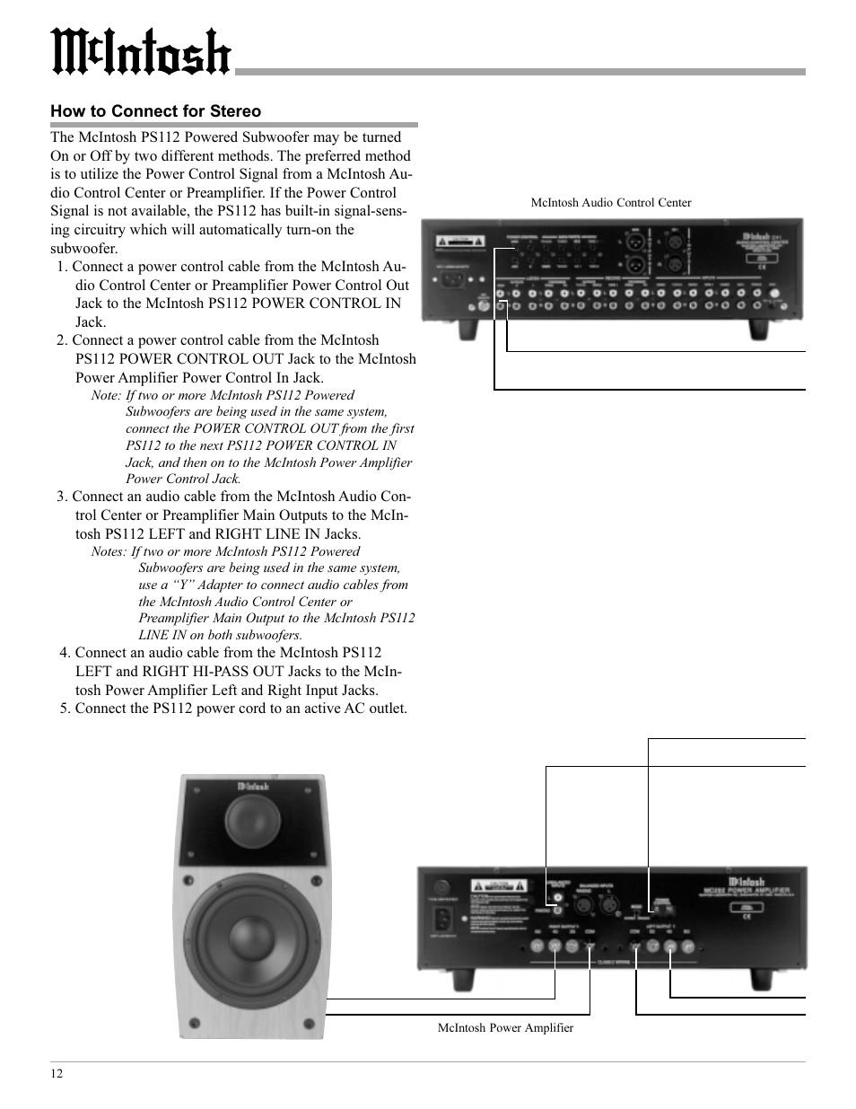 McIntosh PS112 User Manual | Page 12 / 20