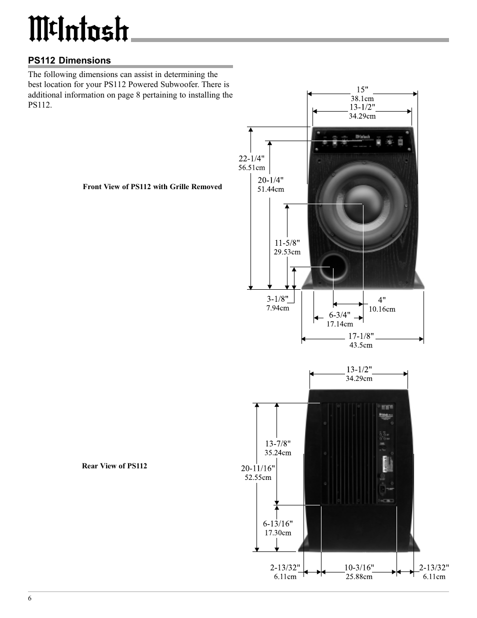 McIntosh PS112 User Manual | Page 6 / 20