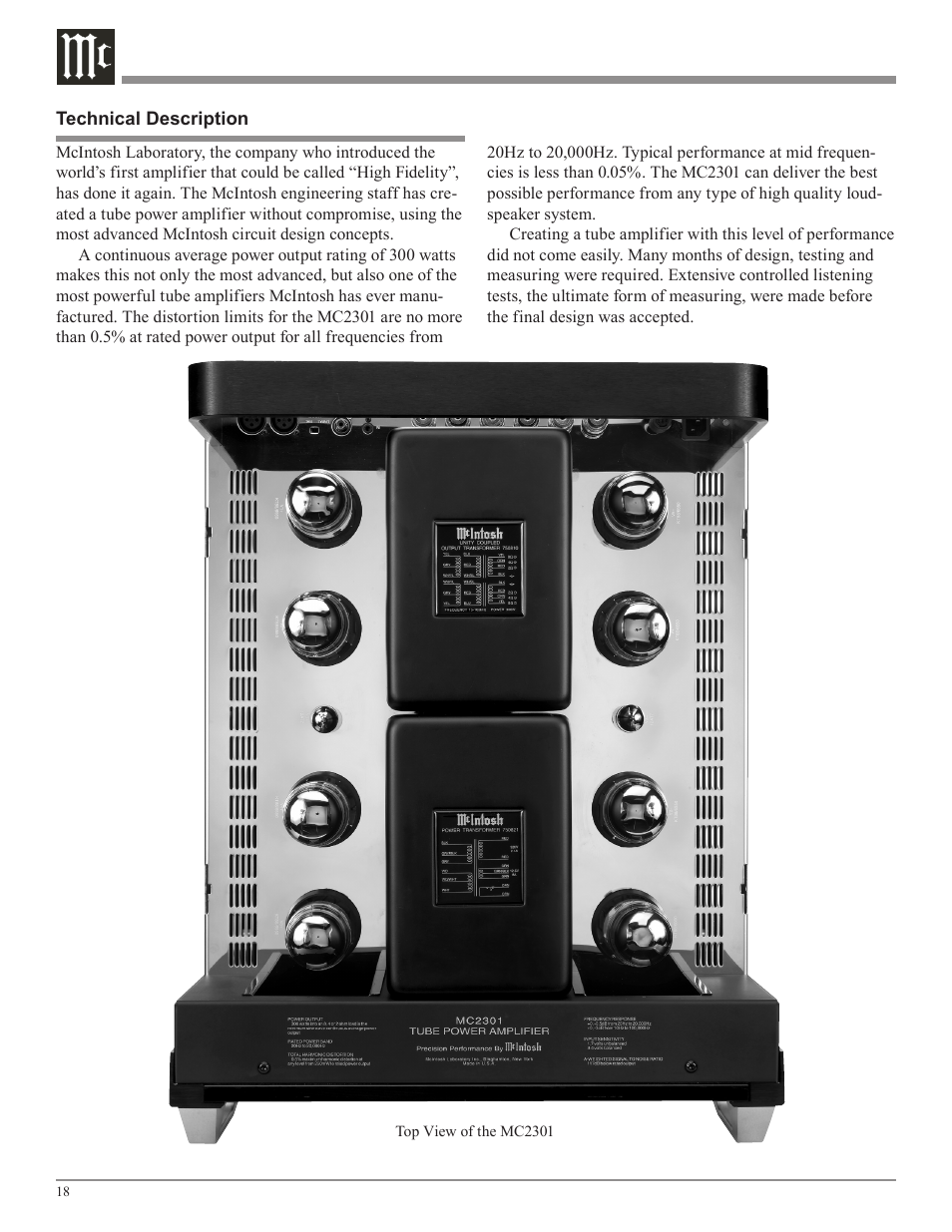 McIntosh MC2301 User Manual | Page 18 / 24