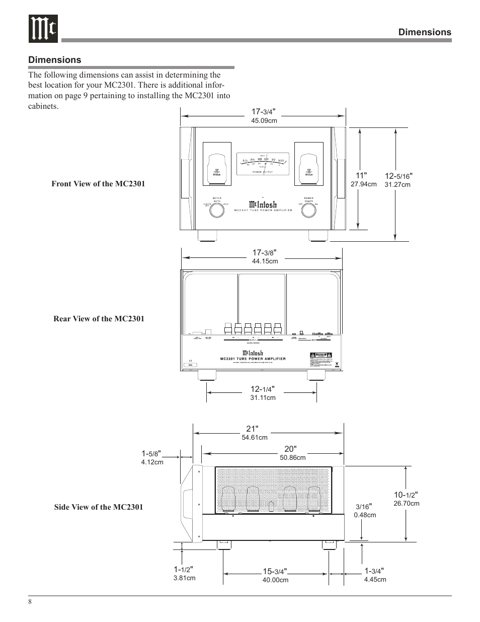 McIntosh MC2301 User Manual | Page 8 / 24