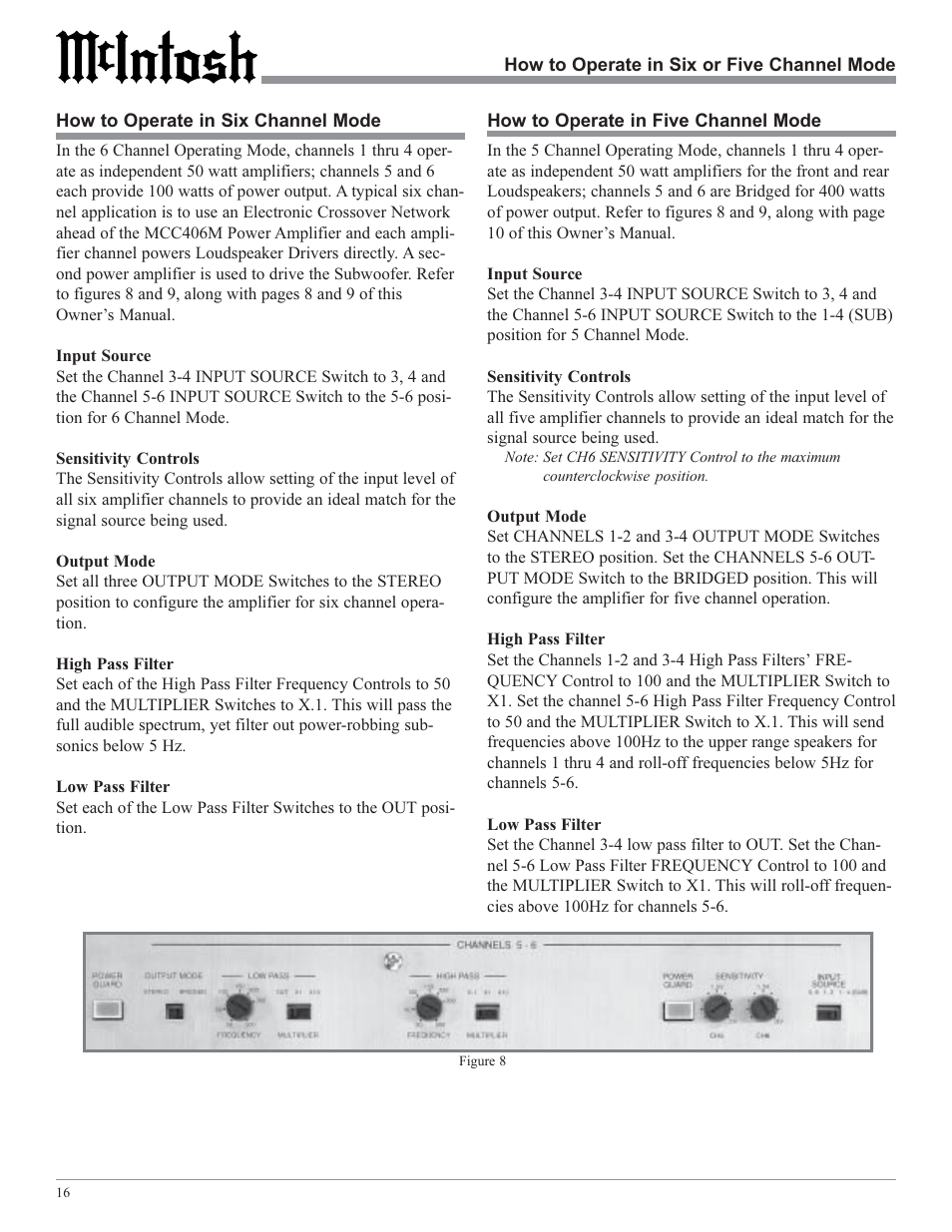 McIntosh MCC406M User Manual | Page 16 / 24
