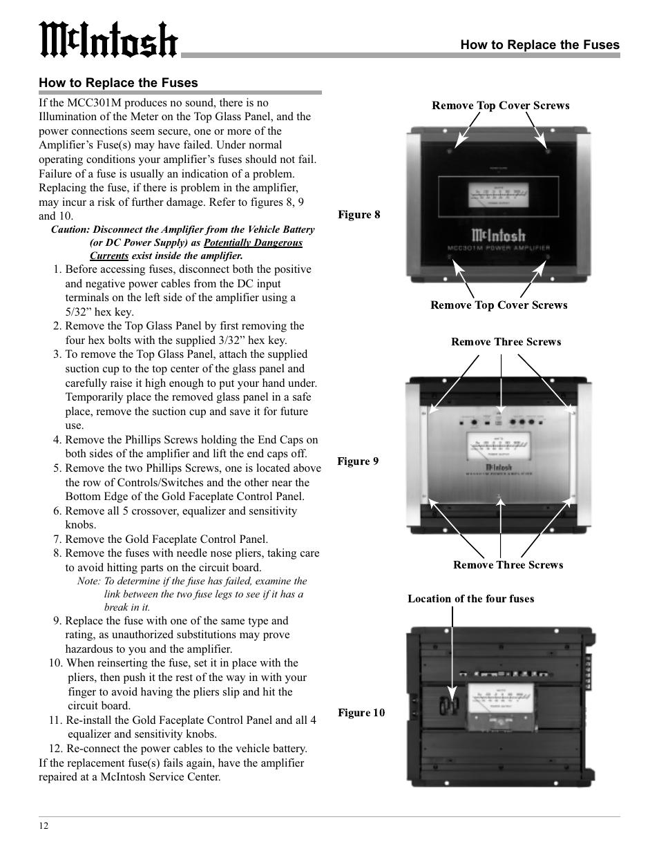 McIntosh MCC301M User Manual | Page 12 / 16