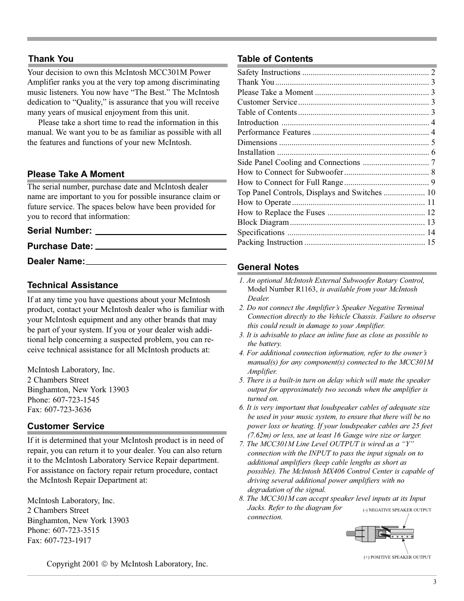 McIntosh MCC301M User Manual | Page 3 / 16