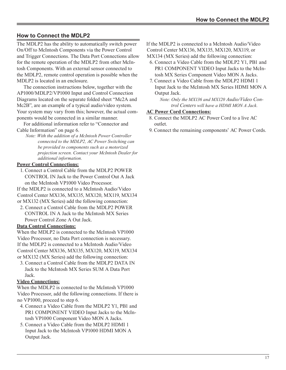 McIntosh MDLP2 User Manual | Page 17 / 32
