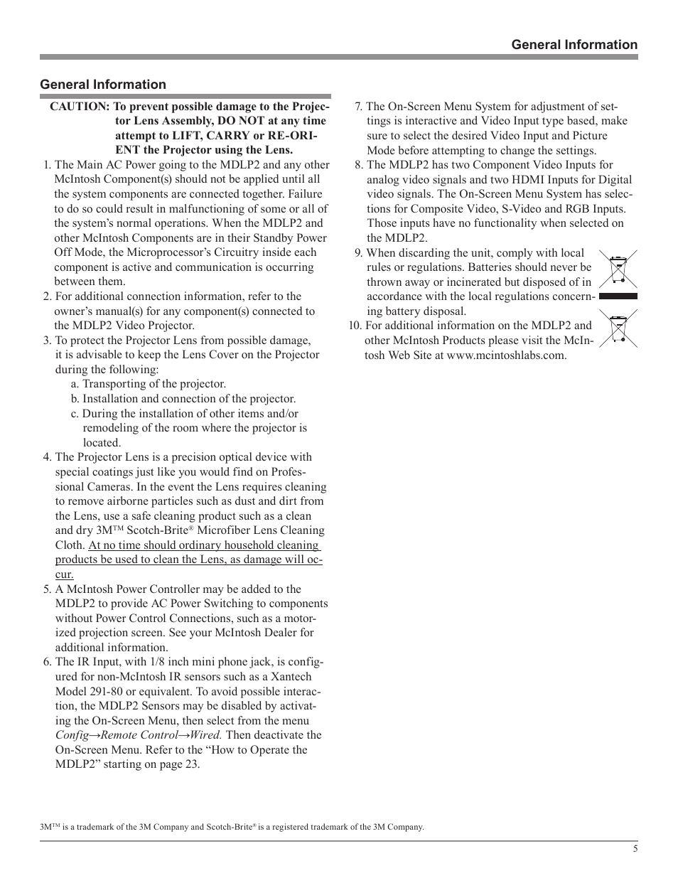 McIntosh MDLP2 User Manual | Page 5 / 32