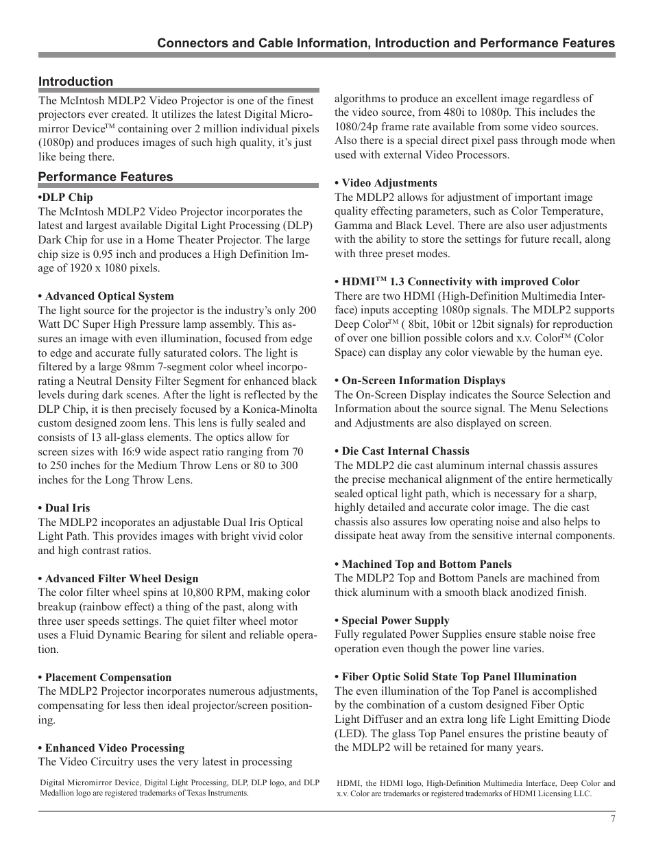 McIntosh MDLP2 User Manual | Page 7 / 32