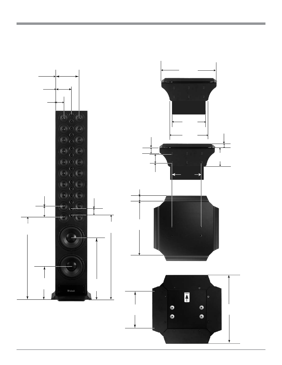 Dimensions | McIntosh XRT28 User Manual | Page 7 / 20