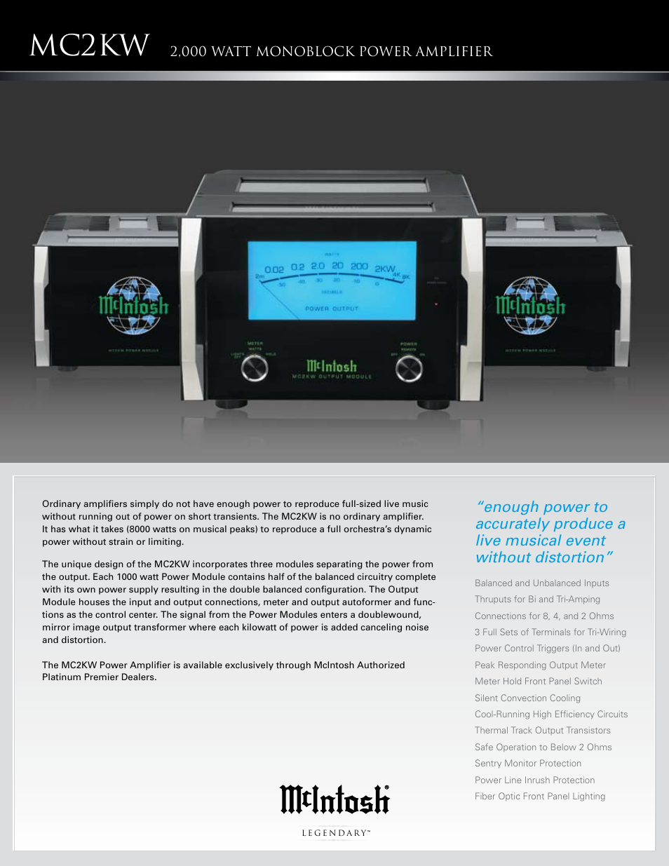 McIntosh MC2KW User Manual | 2 pages