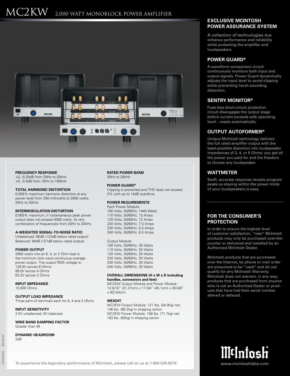 Mc2kw | McIntosh MC2KW User Manual | Page 2 / 2