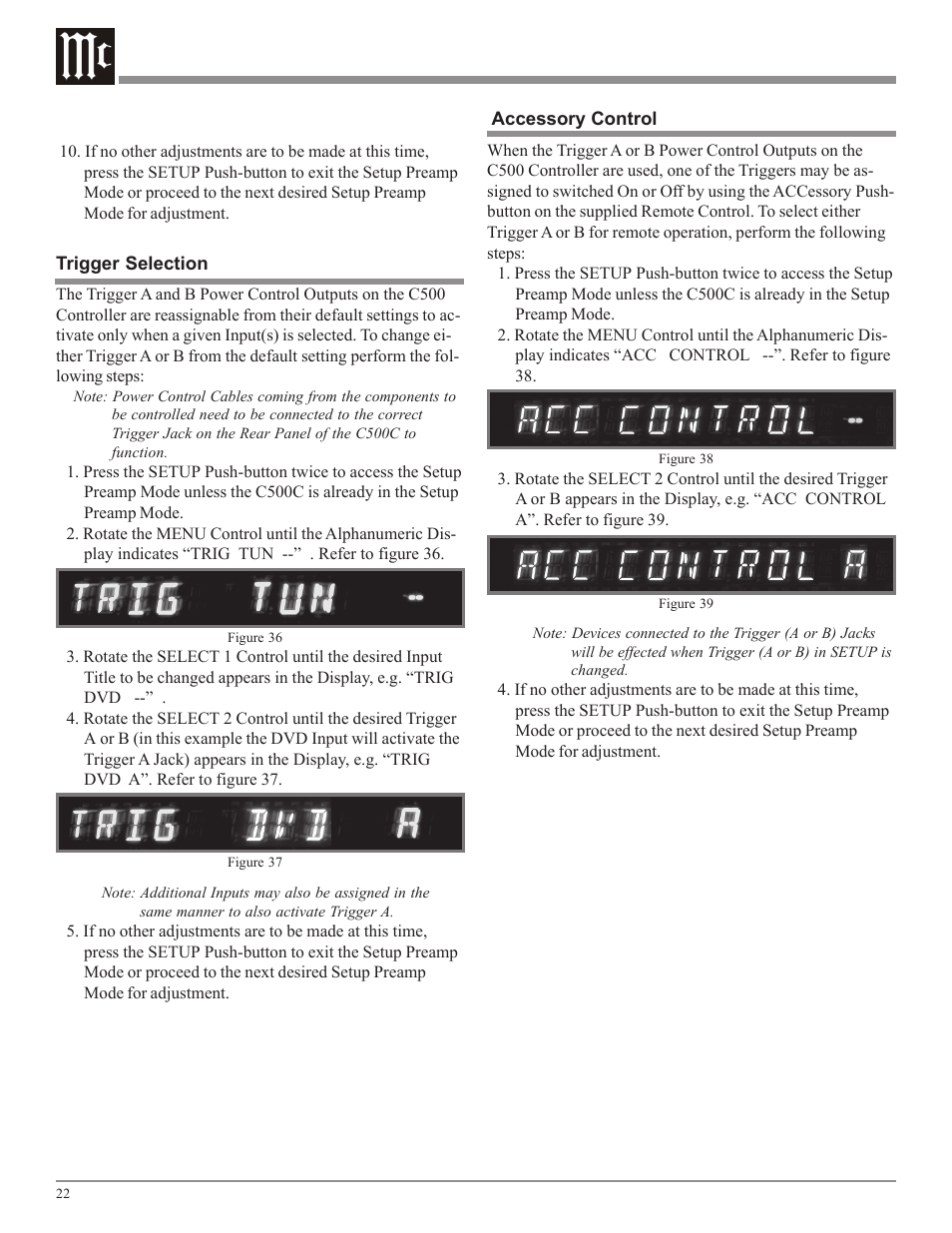 McIntosh C500 User Manual | Page 22 / 40