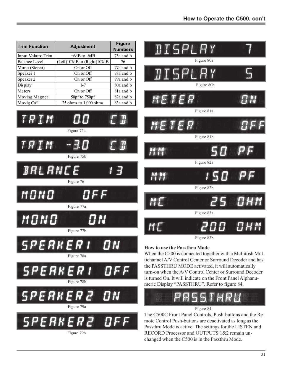 McIntosh C500 User Manual | Page 31 / 40