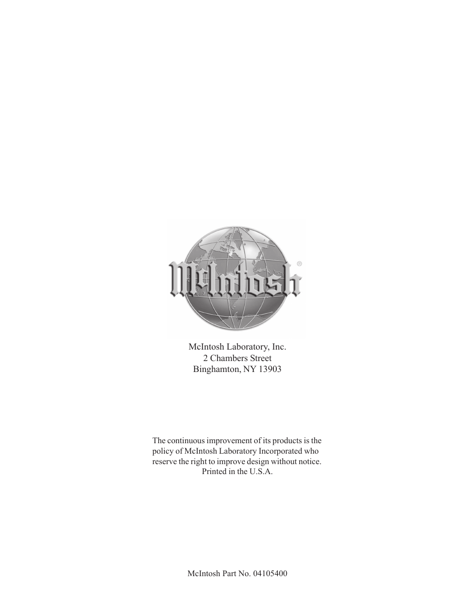 McIntosh C500 User Manual | Page 40 / 40