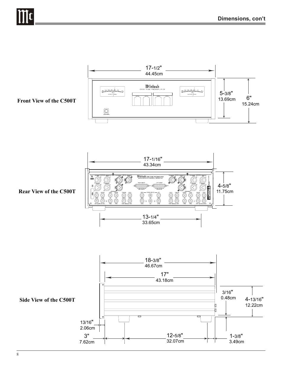 McIntosh C500 User Manual | Page 8 / 40