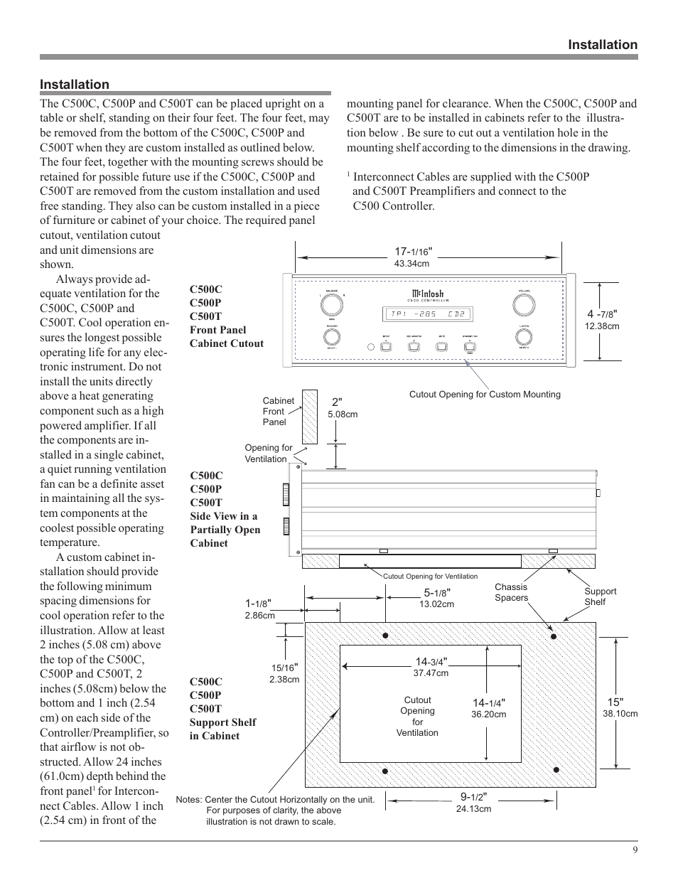 Installation | McIntosh C500 User Manual | Page 9 / 40