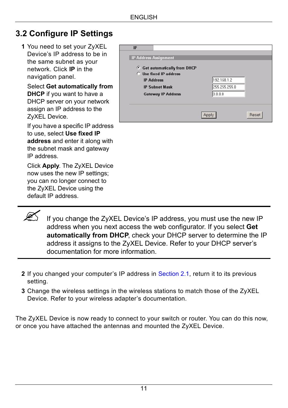 Zyxel NWA-3160 User Manual | Page 11 / 131