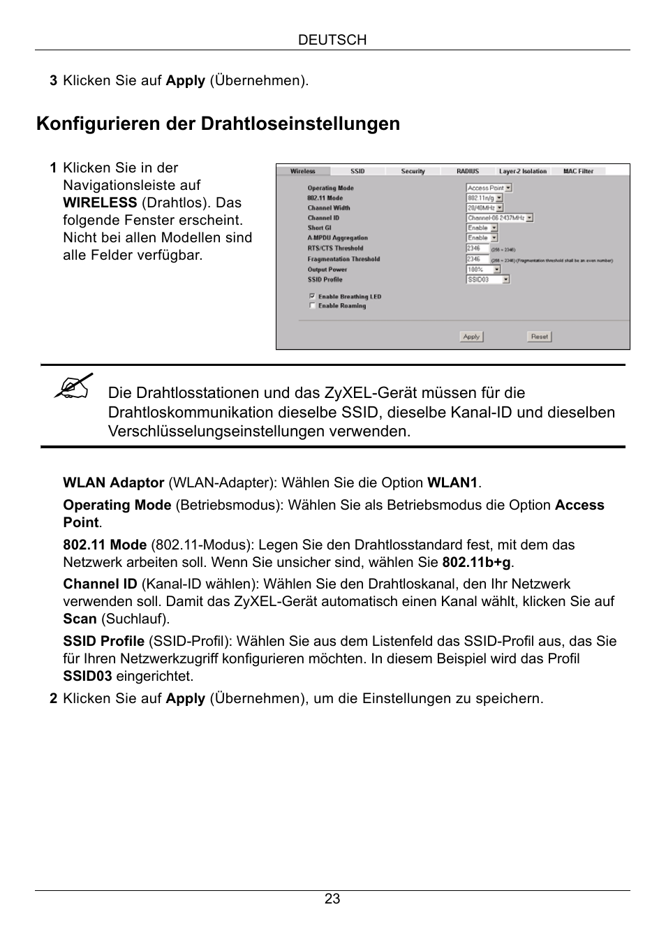 Zyxel NWA-3160 User Manual | Page 23 / 131