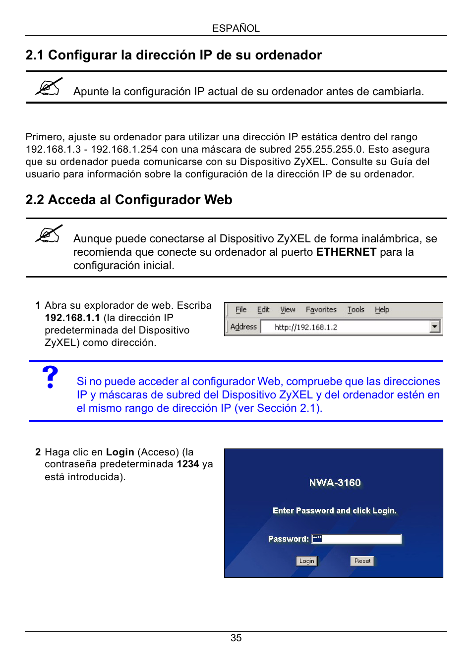 Zyxel NWA-3160 User Manual | Page 35 / 131