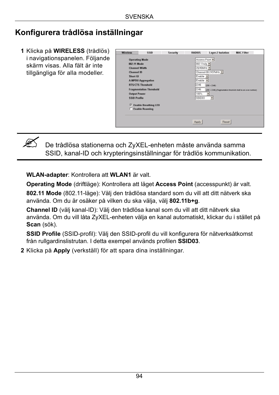 Zyxel NWA-3160 User Manual | Page 94 / 131