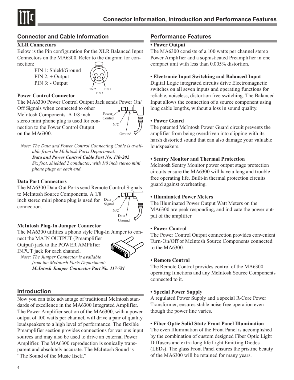 McIntosh MA6300 User Manual | Page 4 / 20