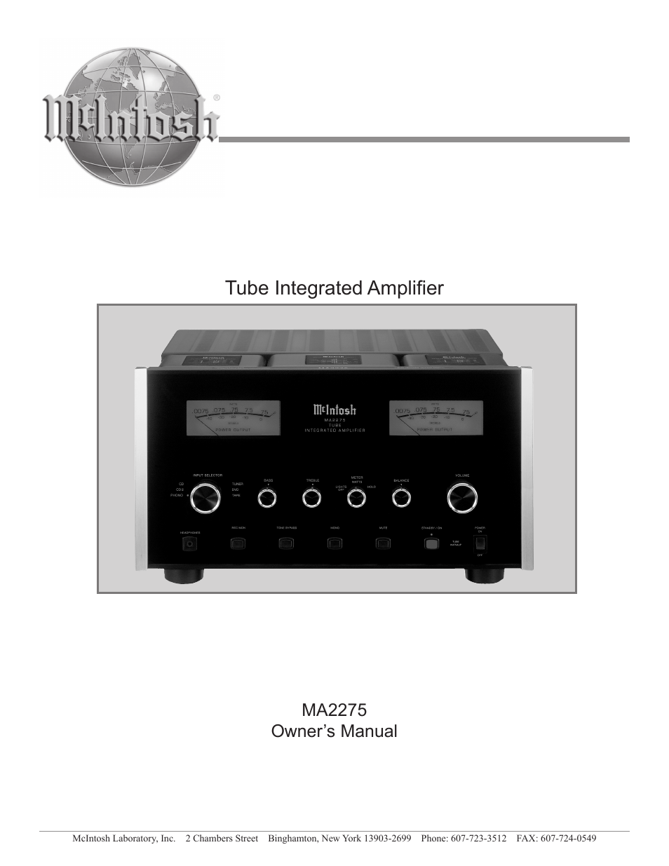 McIntosh MA2275 User Manual | 24 pages