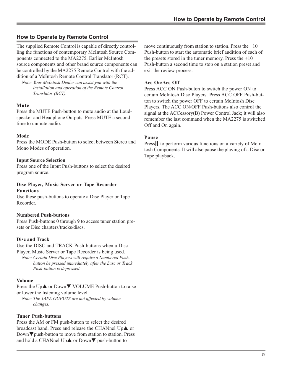 McIntosh MA2275 User Manual | Page 19 / 24