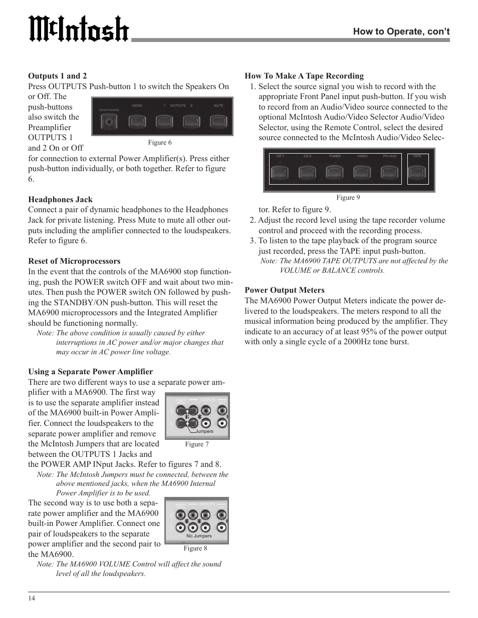 McIntosh MA6900 User Manual | Page 14 / 24