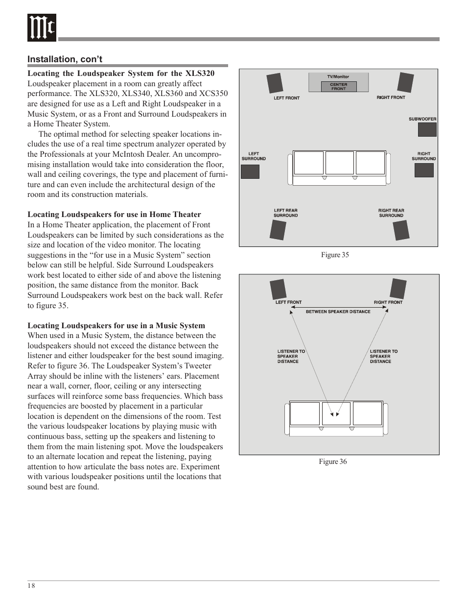 McIntosh XLS360 User Manual | Page 18 / 28