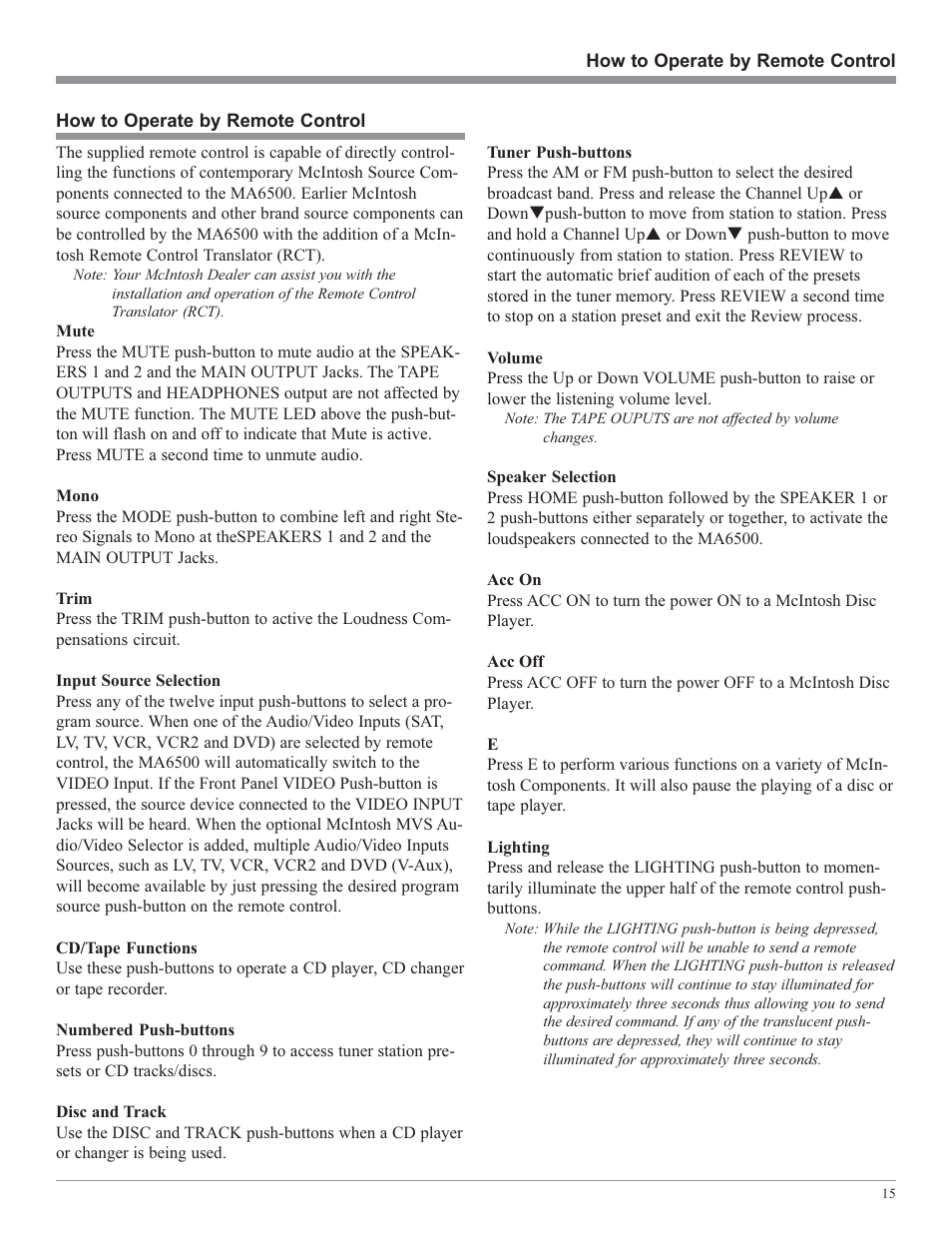 McIntosh MA6500 User Manual | Page 15 / 20