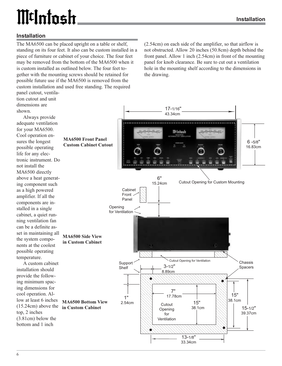 McIntosh MA6500 User Manual | Page 6 / 20