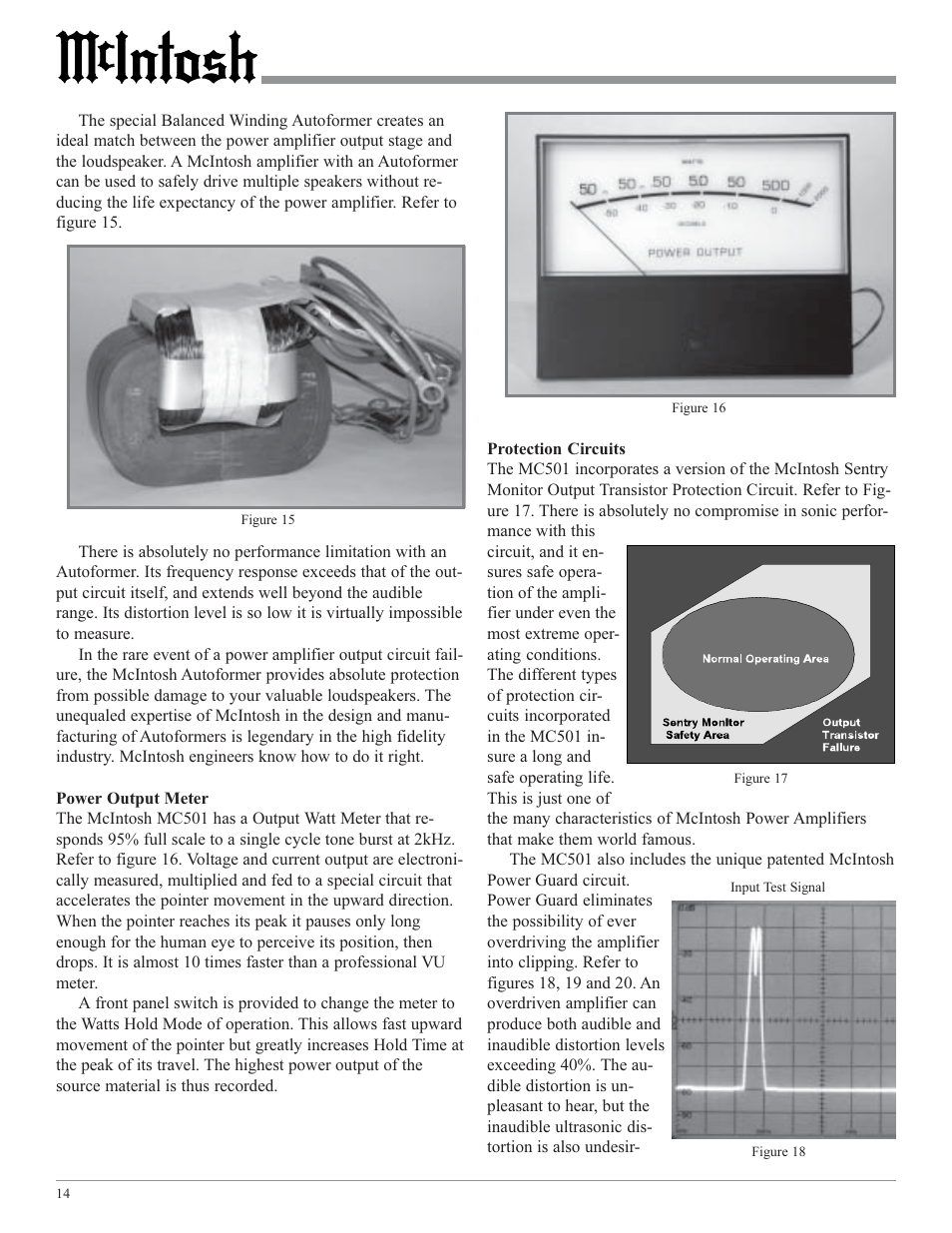 McIntosh MC501 User Manual | Page 14 / 20