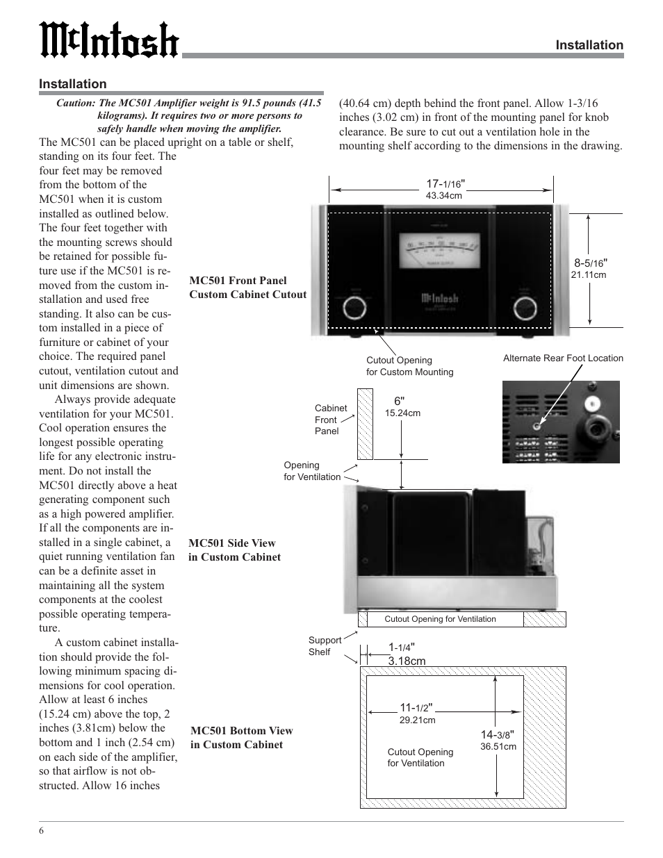 McIntosh MC501 User Manual | Page 6 / 20