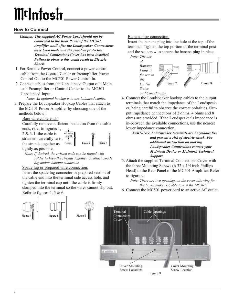 McIntosh MC501 User Manual | Page 8 / 20