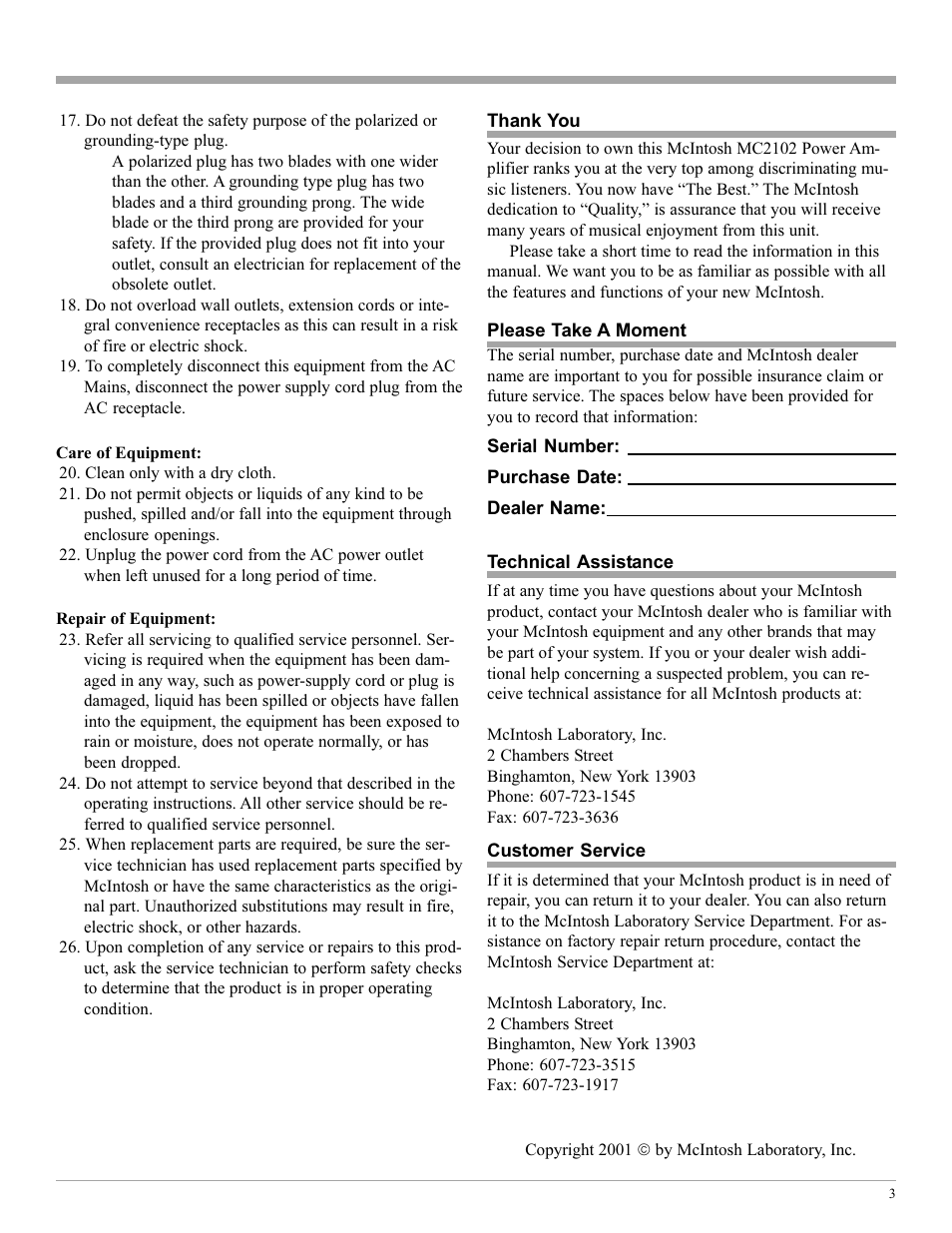 McIntosh MC2102 User Manual | Page 3 / 20