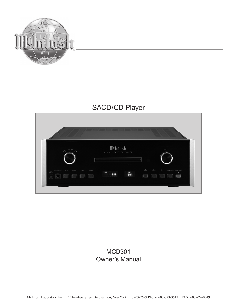 McIntosh MCD301 User Manual | 24 pages