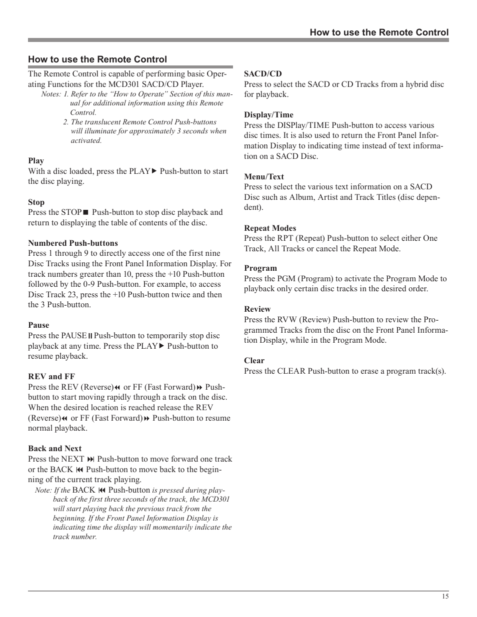 McIntosh MCD301 User Manual | Page 15 / 24