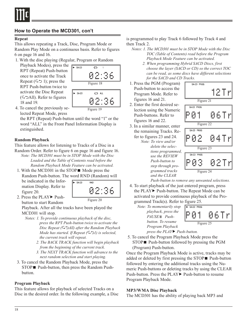 1 2 t r, P 0 1 0 6 t r, P 0 2 0 4 t r | P 0 3 0 2 t r | McIntosh MCD301 User Manual | Page 18 / 24