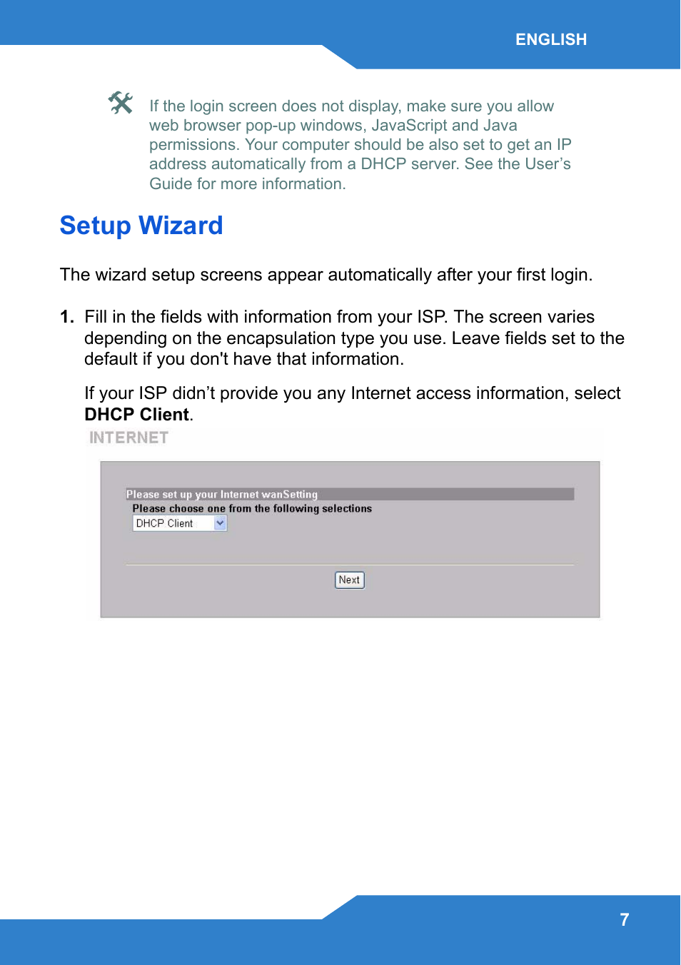 Setup wizard | Zyxel N4100 User Manual | Page 7 / 140