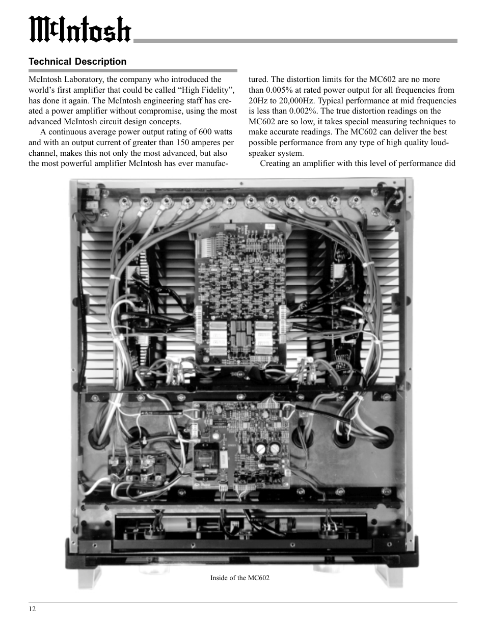 McIntosh MC602 User Manual | Page 12 / 20