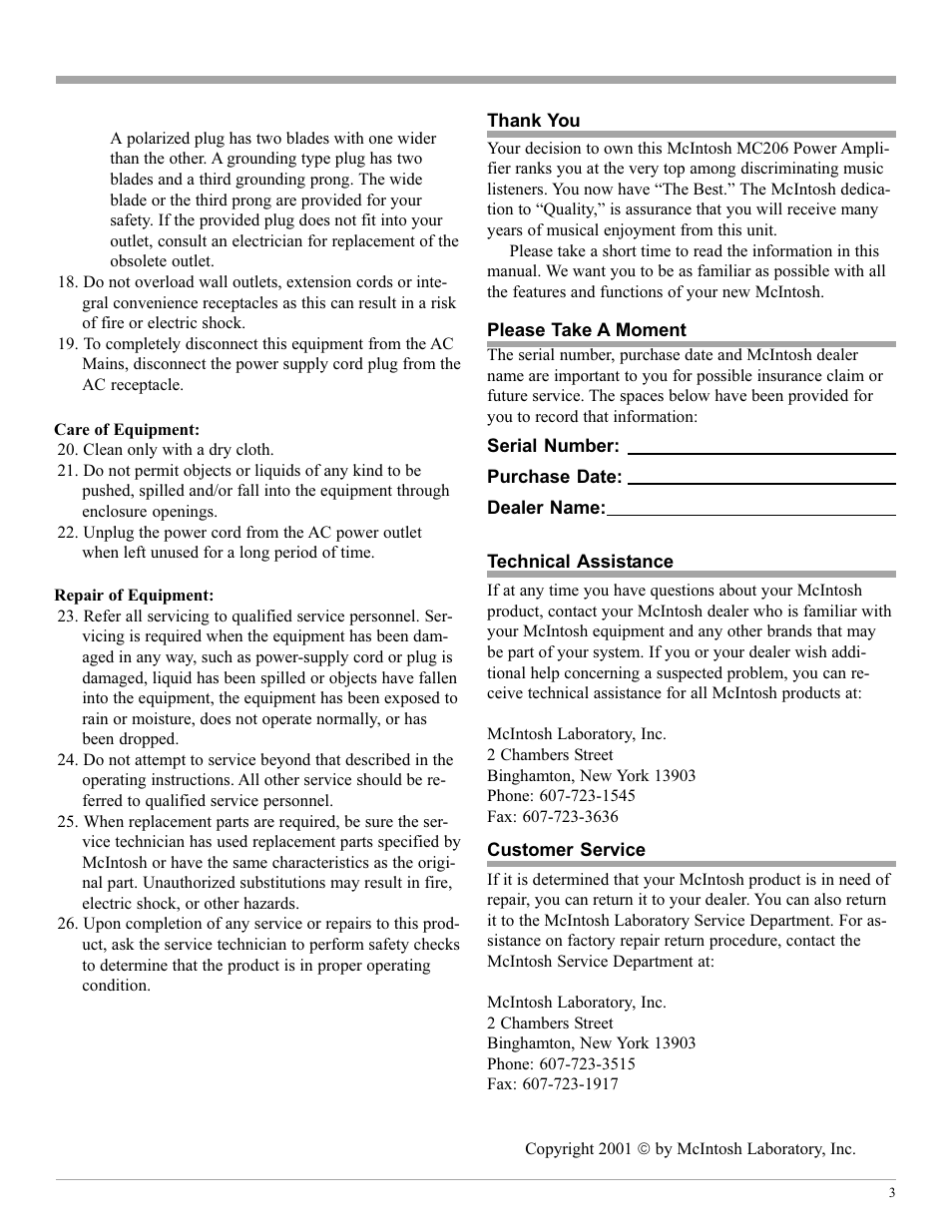 McIntosh MC206 User Manual | Page 3 / 16