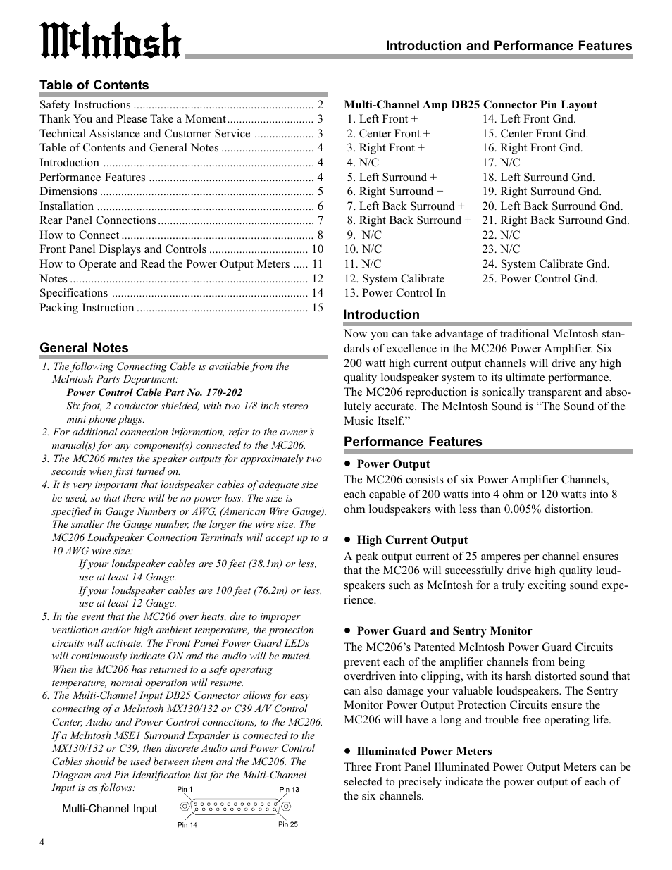 McIntosh MC206 User Manual | Page 4 / 16