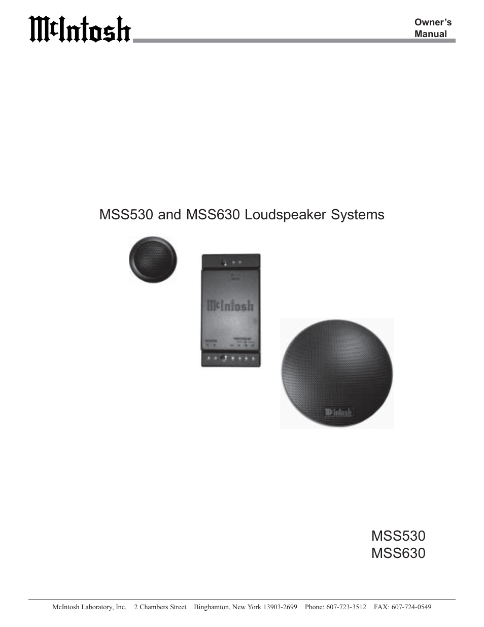 McIntosh MSS630 User Manual | 12 pages
