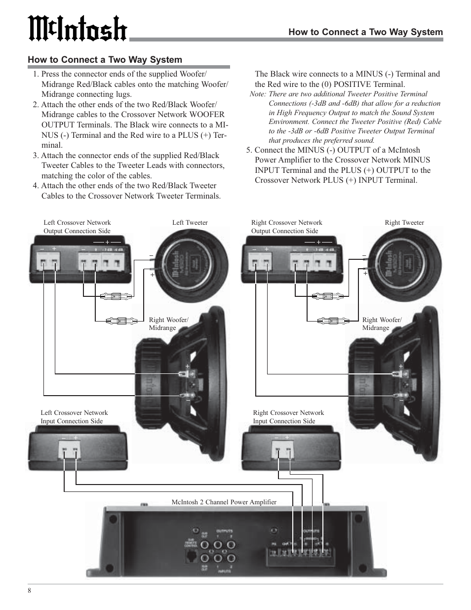 How to connect a two way system | McIntosh MSS630 User Manual | Page 8 / 12