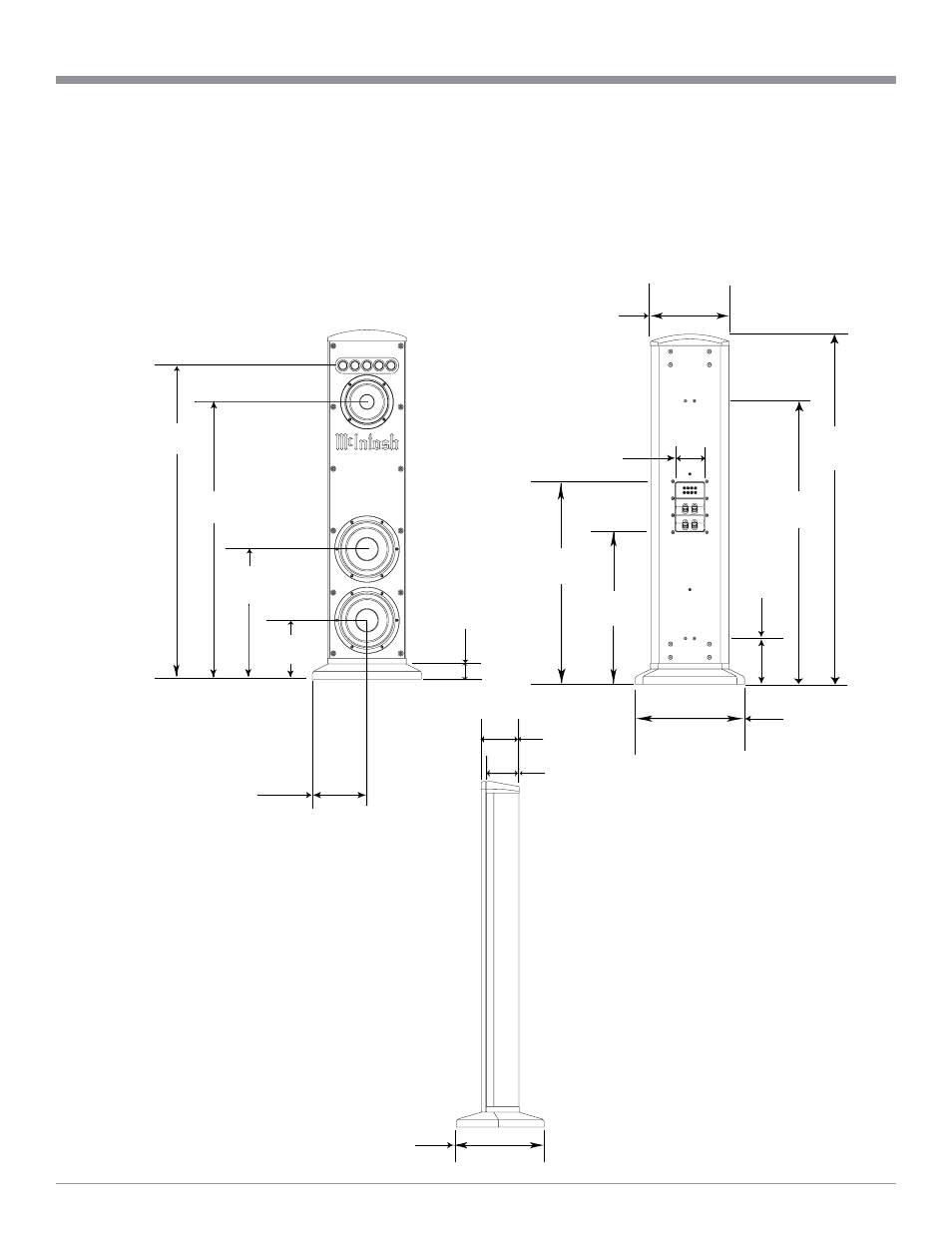 Dimensions | McIntosh XLS320 User Manual | Page 7 / 28