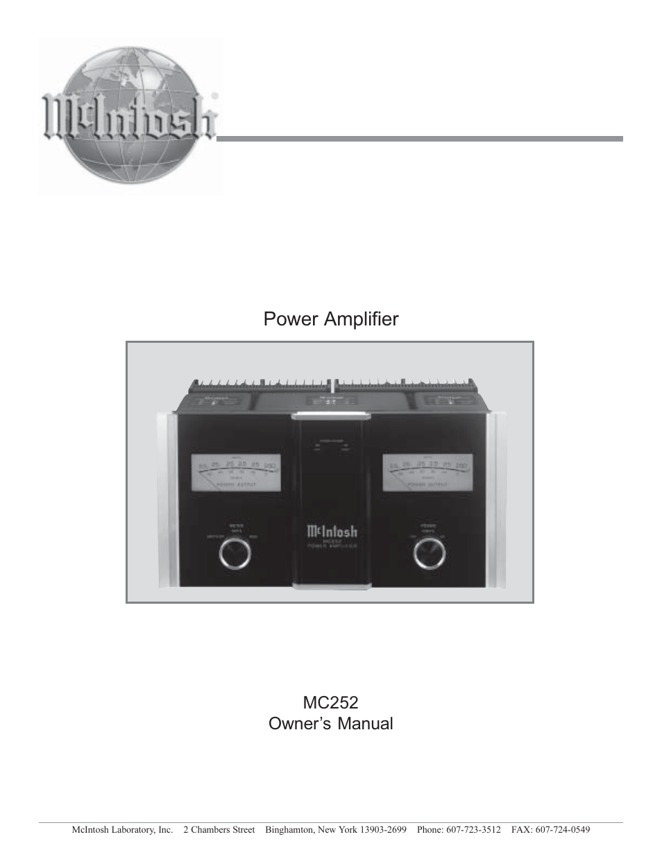 McIntosh MC252 User Manual | 24 pages