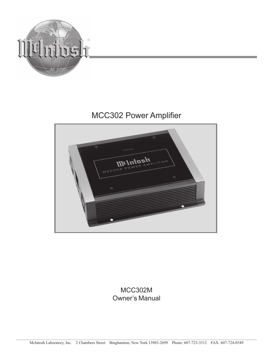 McIntosh MCC302M User Manual | 16 pages