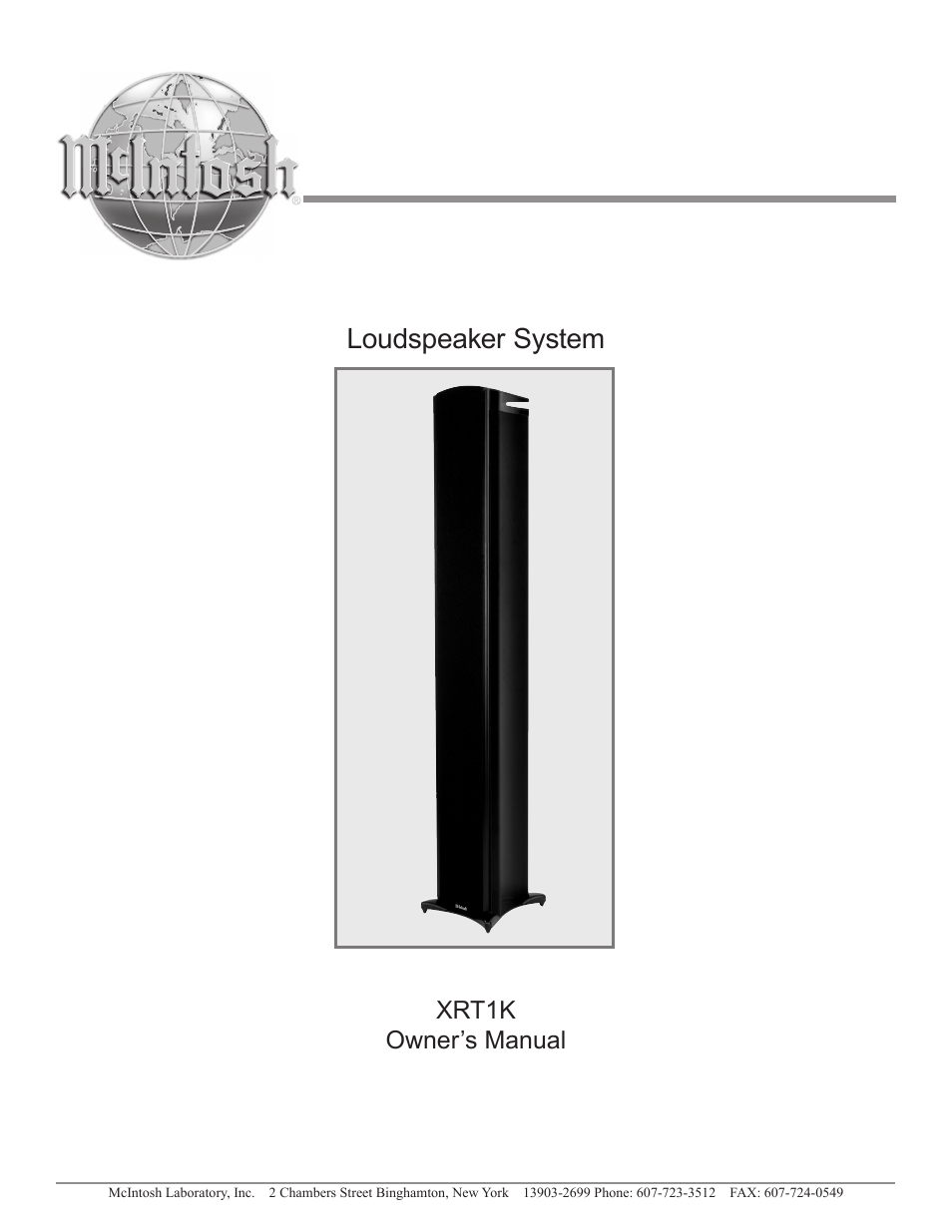 McIntosh XRT1K User Manual | 16 pages