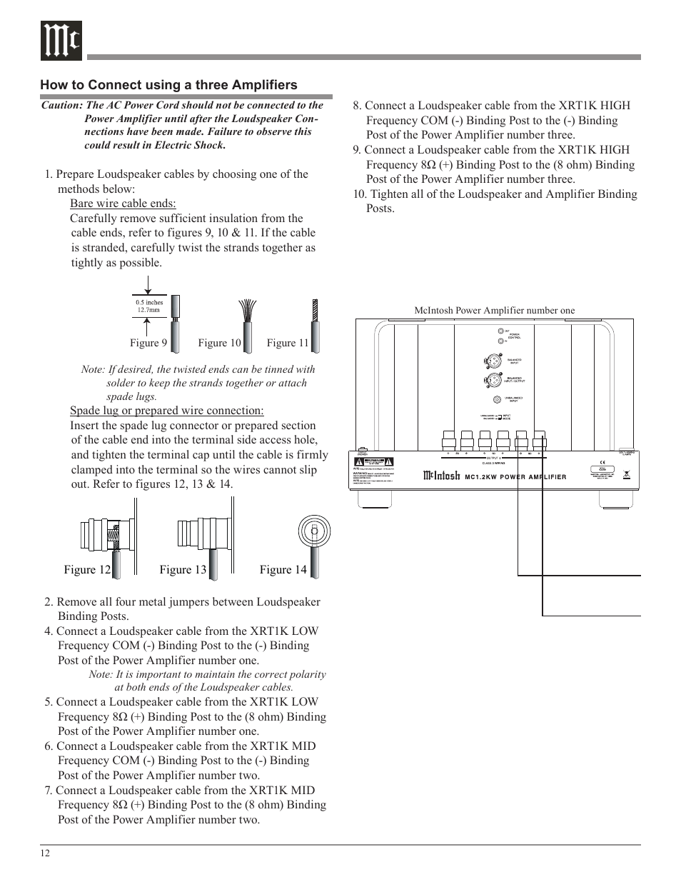 McIntosh XRT1K User Manual | Page 12 / 16