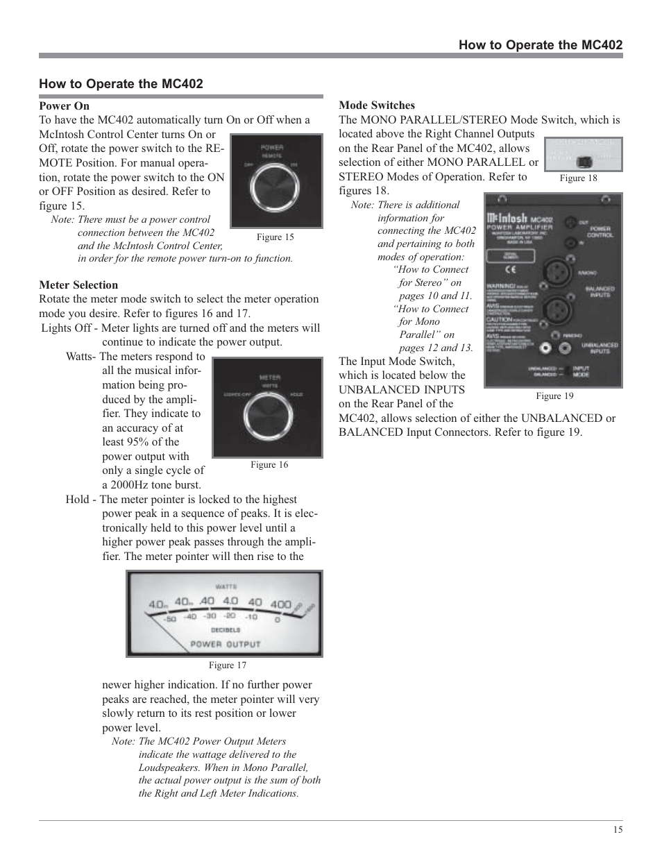 McIntosh MC402 User Manual | Page 15 / 20